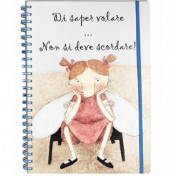 Quaderno A4 120 fogli spirale/elastico - pagine: righe/quadretti/bianche "Di saper volare..." Le Nasute