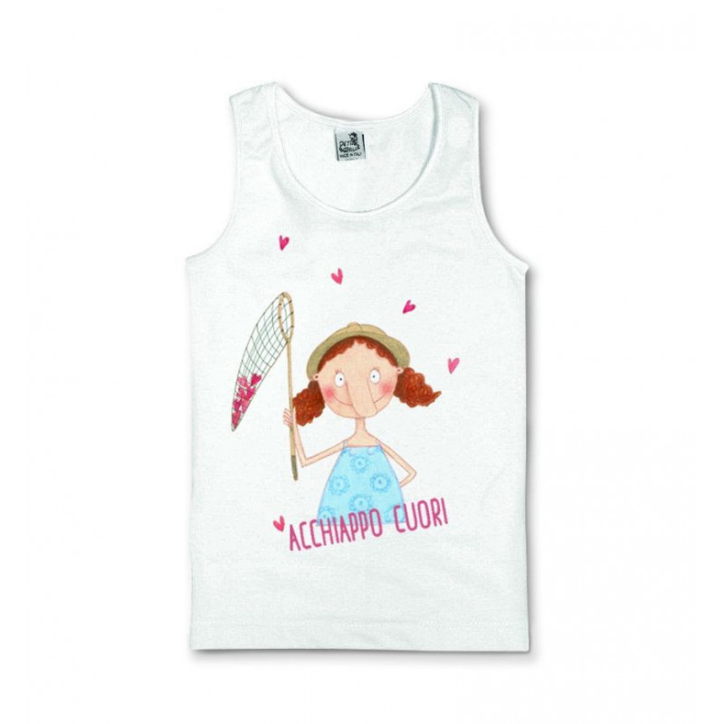 Canotta KID'S Taglia S "Acchiappa Cuori" Le Nasute Canotta KID'S Taglia S "Acchiappa Cuori" Le Nasute