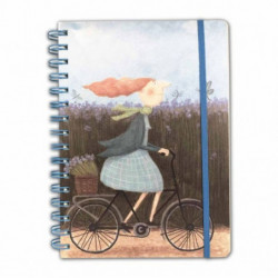 Quaderno A5 120 fogli - con spirale ed elastico con pagine a righe/quadretti/bianche "Bicicletta" Le Nasute